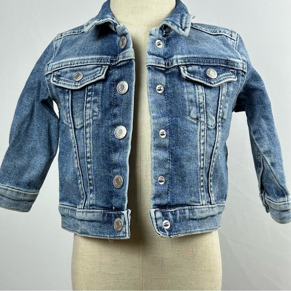 &DENIM kids faded blue wash denim jacket - size 2t